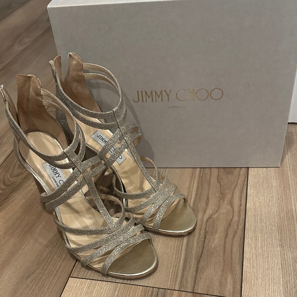 Jimmy Choo Glittering Gold Heels